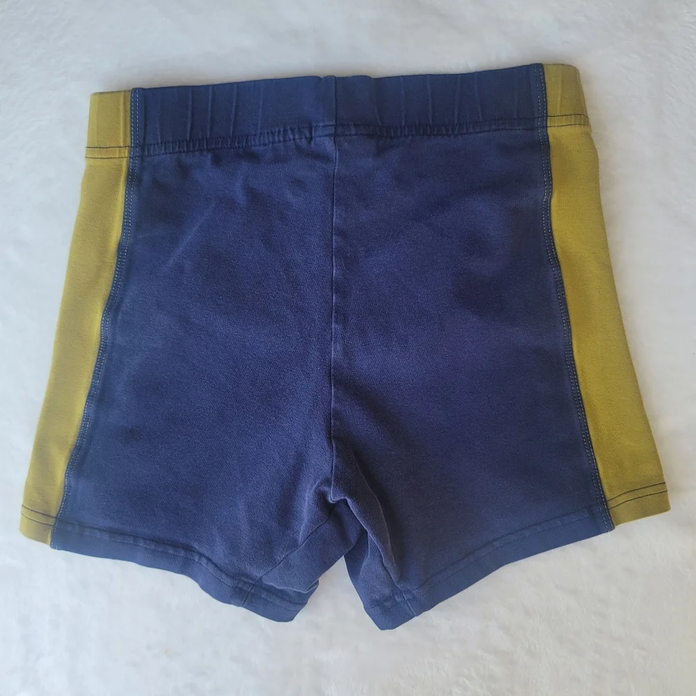 Nike Sports Bra and Shorts,  Chartreuse/Mustard Yellow and Denim Blue, Small - Picture 7 of 11